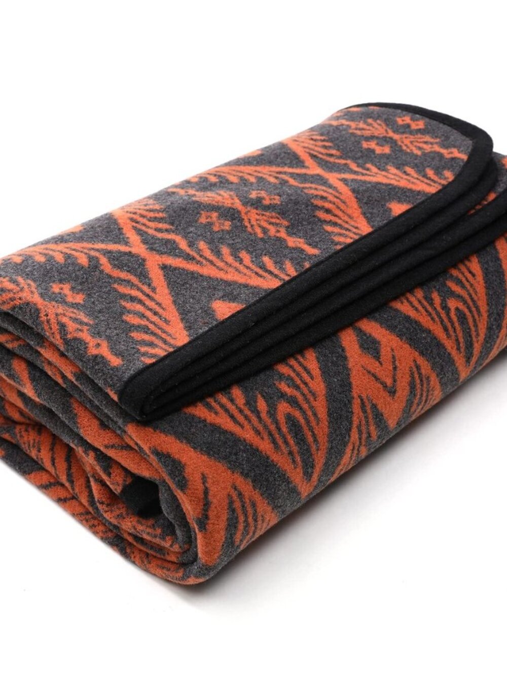 Merino Wool Blanket, Throw for Camping, 87" x 63", Bohemia Orange